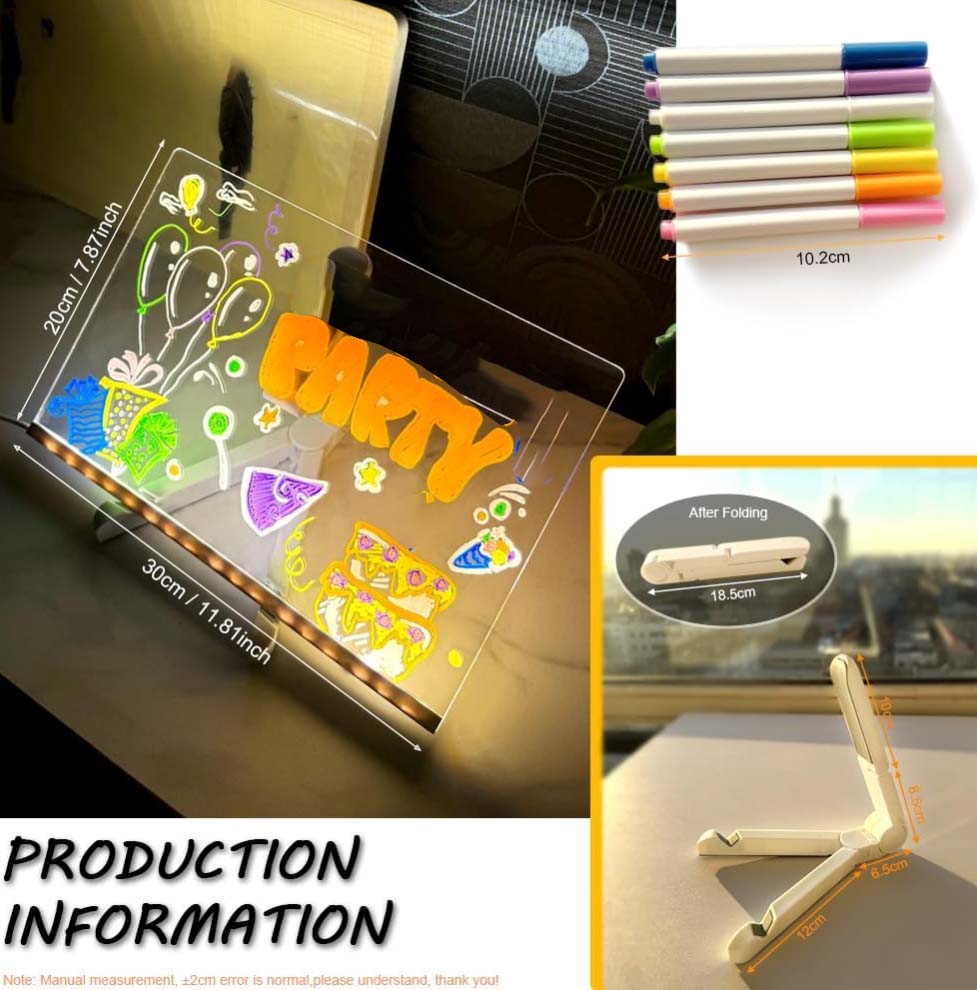 Multiple Color LED Writing Board - Large Size (Multiple Purpose) FOR KIDS